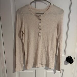 Aerie cream long sleeve shirt